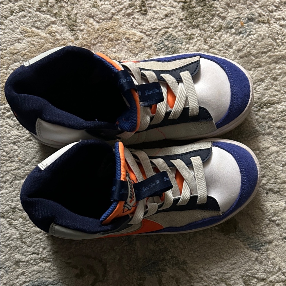 Kids' Blue and Orange Nike Blaze Sneakers